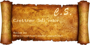 Czettner Sándor névjegykártya